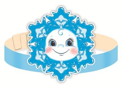 Маска-ободок "Снежинка улыбка" картонная, для детского сада  #1