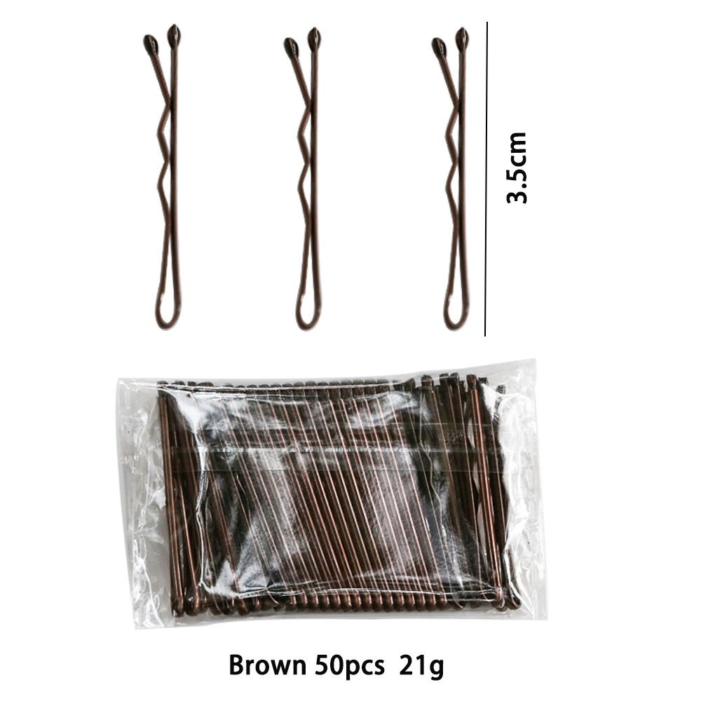 Невидимки для волос волнистые c круглой головкой бронзовые 3,5 см (XS) 50шт Premium в Zip пакете  #1