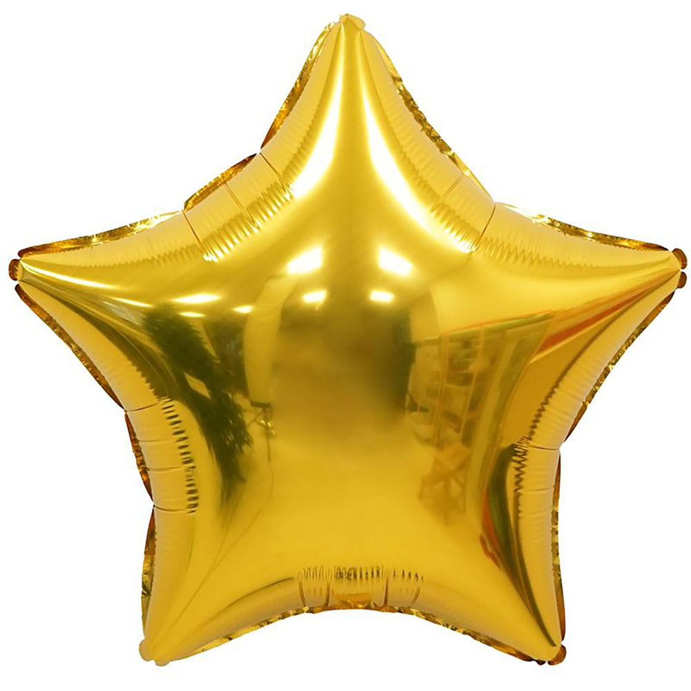 Звезда Золото / Gold, фольгированный шар, 12,5 см, 10 шт. #1