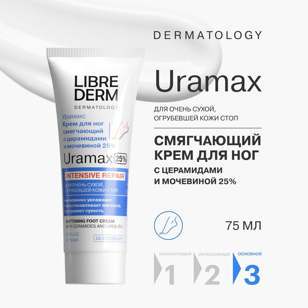 LIBREDERM URAMAX / Урамакс смягчающий крем для ног с церамидами и мочевиной 25% 75 мл  #1