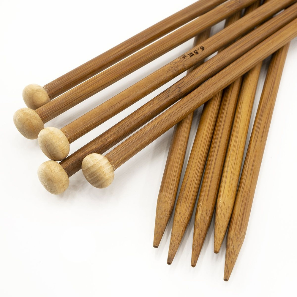 Спицы HEMLINE Бамбуковые, прямые, №6,5, 35 см #1