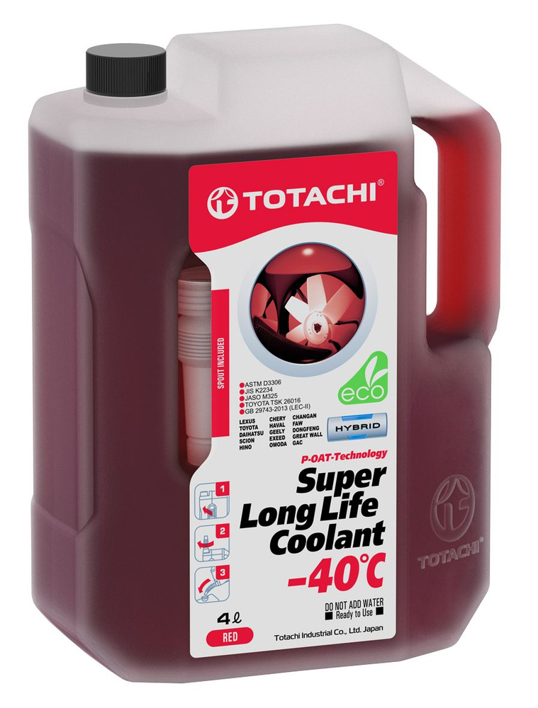 Охлаждающая жидкость/Антифриз TOTACHI SUPER LONG LIFE COOLANT RED -40C, 4 л  #1