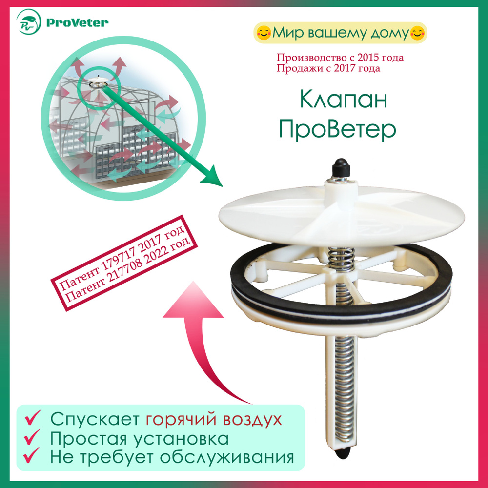 ProVeter Форточка для теплицы,240 х 180мм, Металл, Пластик, 1 шт #1