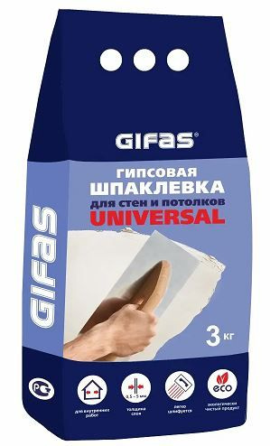 Шпаклевка гипсовая универсальная Gifas Universal шпатлевка 3 кг  #1