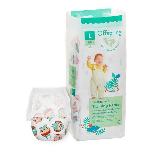 Offspring Трусики-подгузники размер L, расцветка "Совы", 36 штук в упаковке  #1