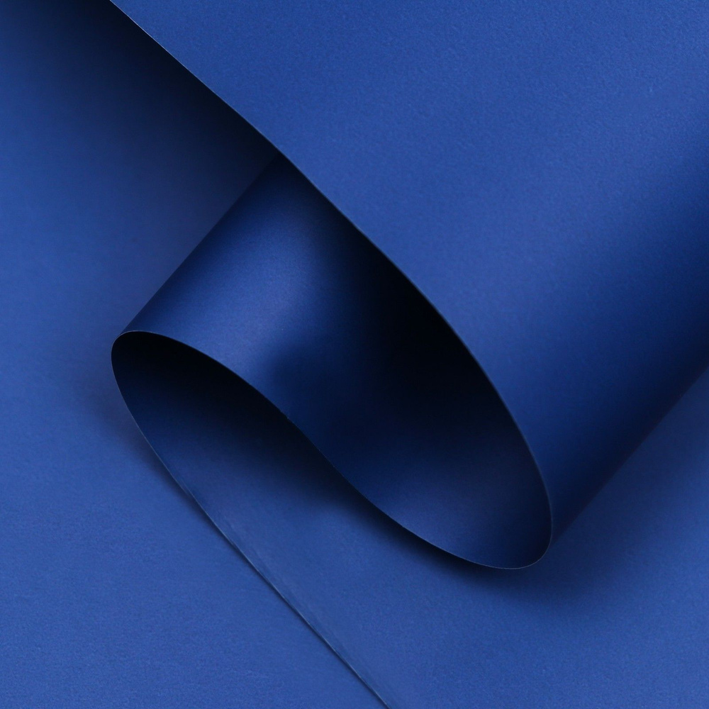 Пленка матовая двустронняя для упаковки цветов, подарков 58 см х 10 м синий  #1