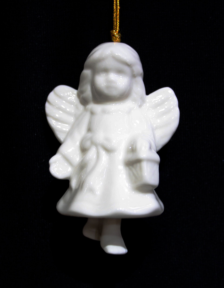Колокольчик керамический, Ангел с фонариком #1