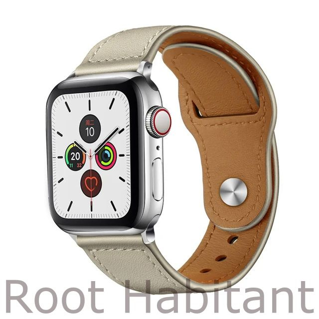 Кожаный ремешок для Apple Watch 3 4 5 6 7 8 9 SE Ultra, в корпусах 42, 44, 45, 49. Слоновая кость / Ivory #1