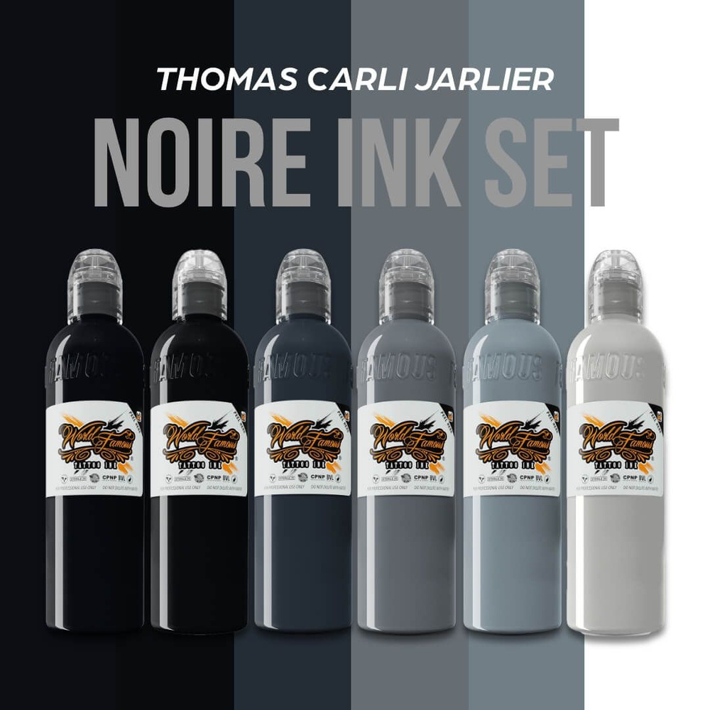 Набор красок для татуировки "Thomas Carli Jarlier Noire Ink Set" World Famous Tattoo Ink, 6 шт по 30 #1
