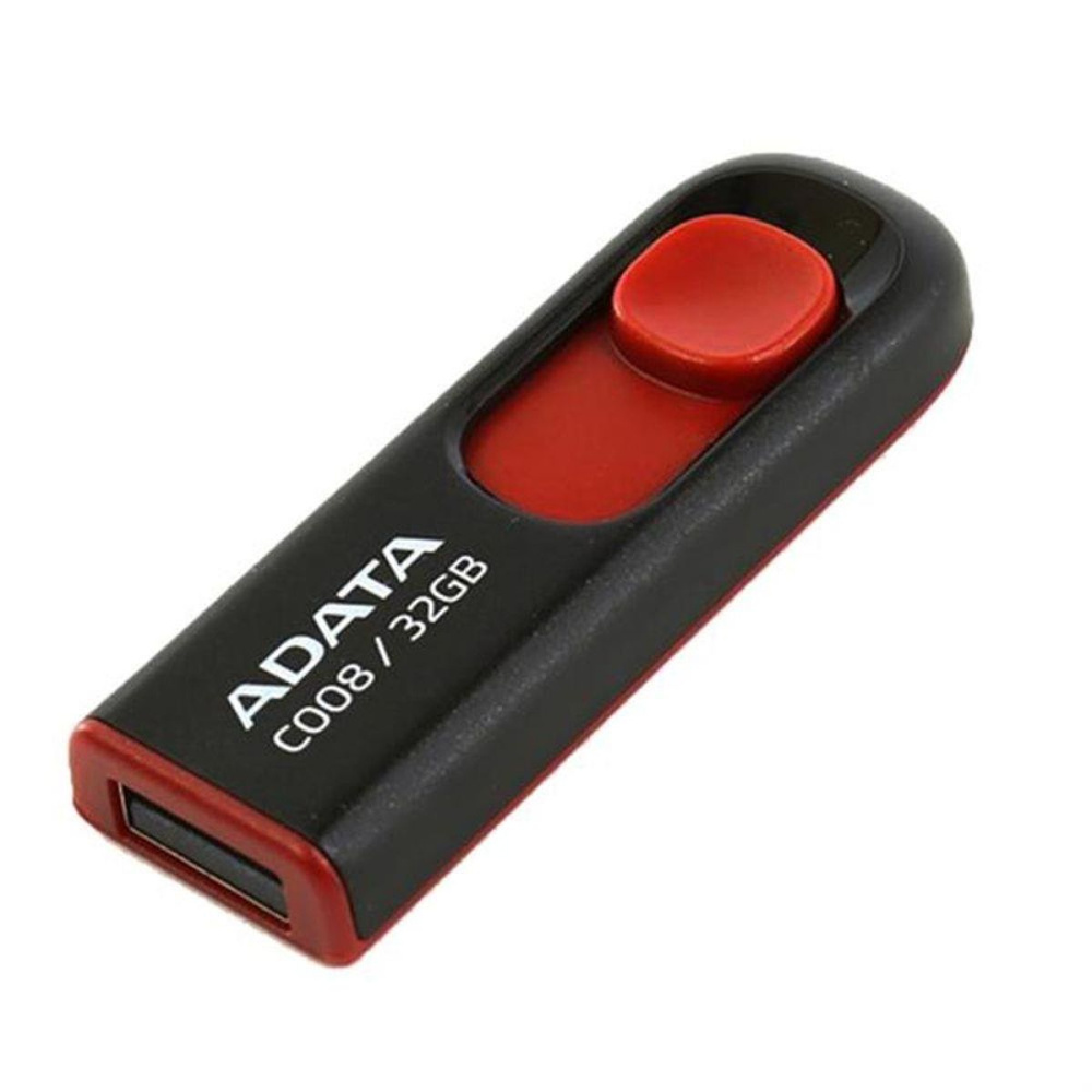 ADATA USB-флеш-накопитель Флешка usb Classic C008 32 GB Black+red 32 ГБ, черный, красный  #1