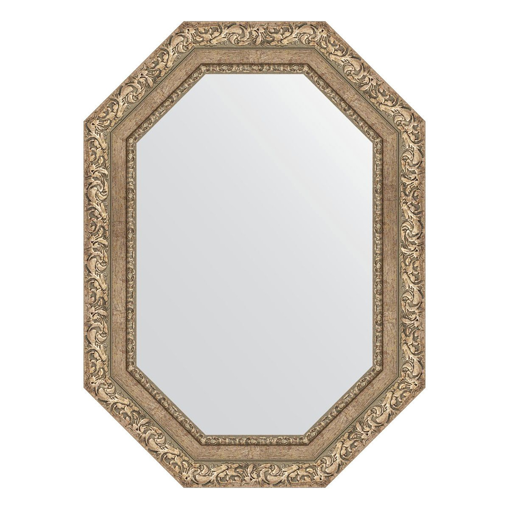 Зеркало в багетной раме Evoform виньетка античное серебро 85 мм 55x75 см BY 7149  #1