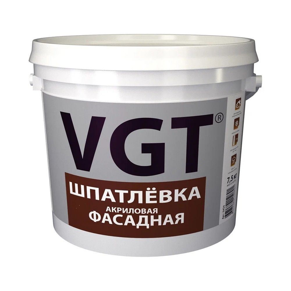 Шпатлевка акриловая фасадная VGT (7,5кг) #1