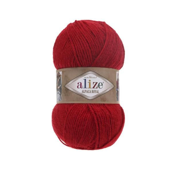 Пряжа Alize Alpaca Royal 100г, 250м (55% акрил, 30% альпака, 15 % шерсть), цв. 56 красный  #1