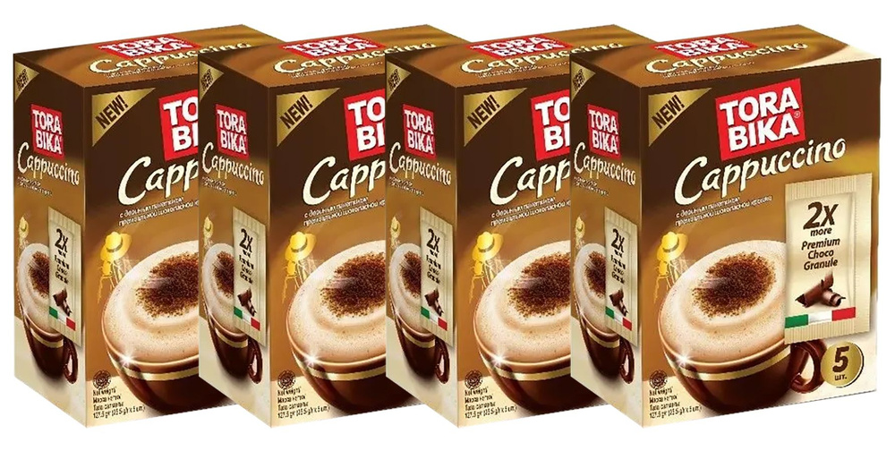 Кофейный напиток растворимый Torabika Cappuccino в коробке, 4 упаковки по 5 пакетиков  #1