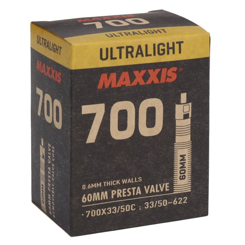 Камера 700x33/50C Maxxis Ultralight 0.6 мм велониппель 60 мм #1