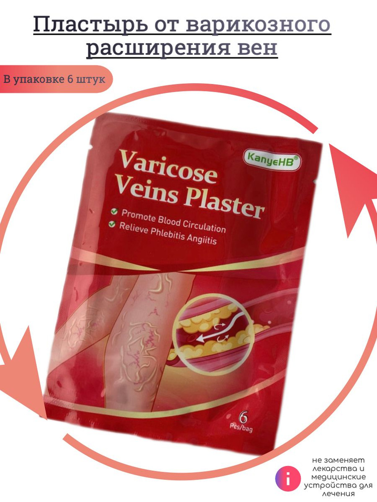 Обезболивающий пластырь Varicose Veins Plaster для лечения варикоза, 6 шт  #1