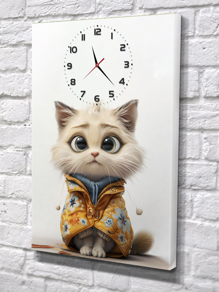 AvalonDecor Настенные часы "котик", 60 см х 40 см #1