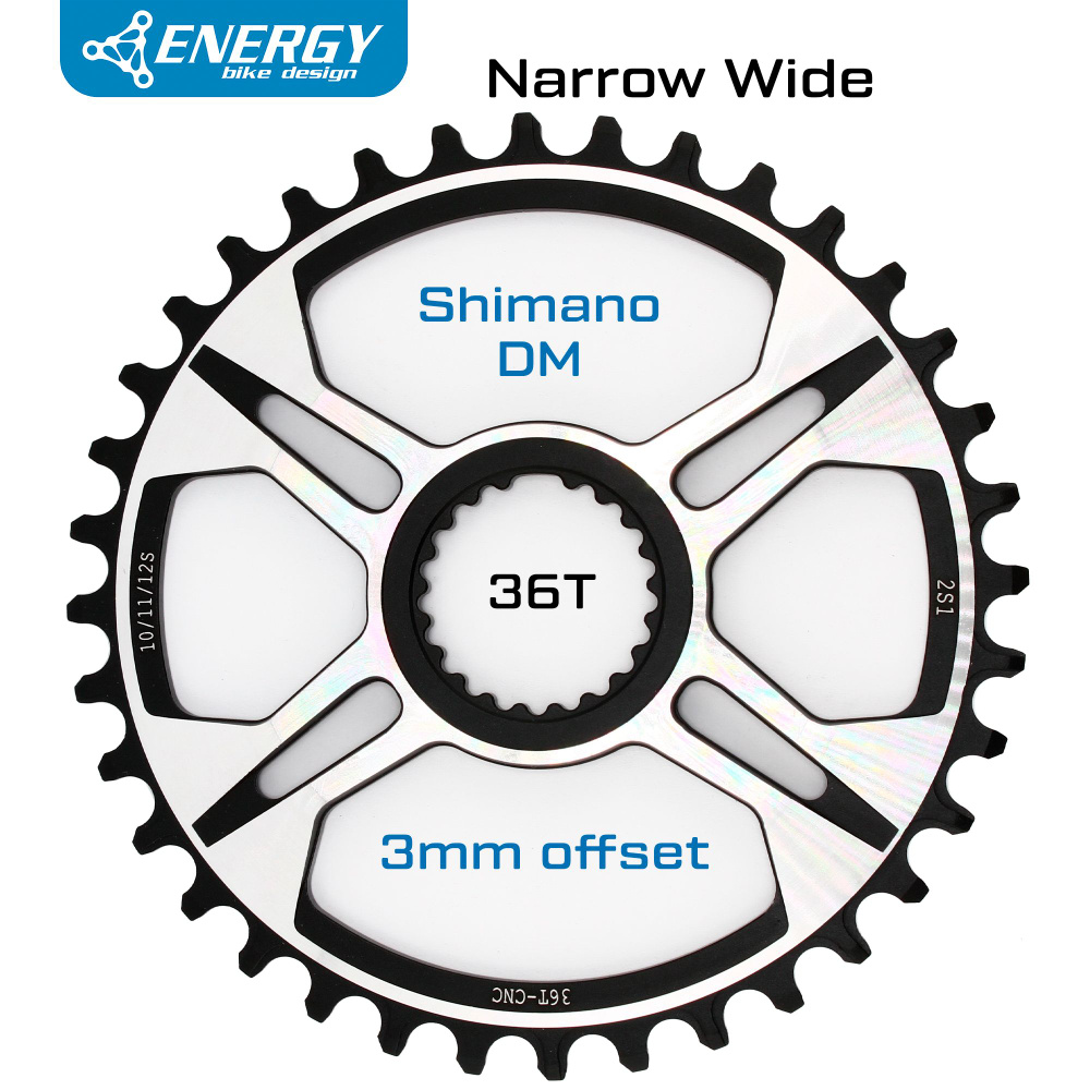 Звезда Energy Narrow Wide Shimano DM Offset 3, 36T, черная #1