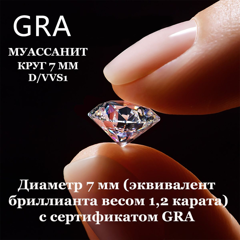 Муассанит Отдельно Бриллиант D/VVS1 1.2ct Круг 57гр #1