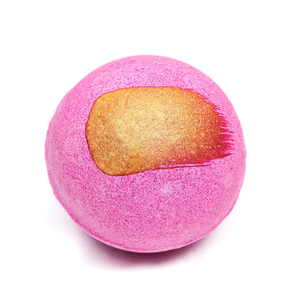 Бомбочка для ванны розовая, с золотой полоской, 110 г #1