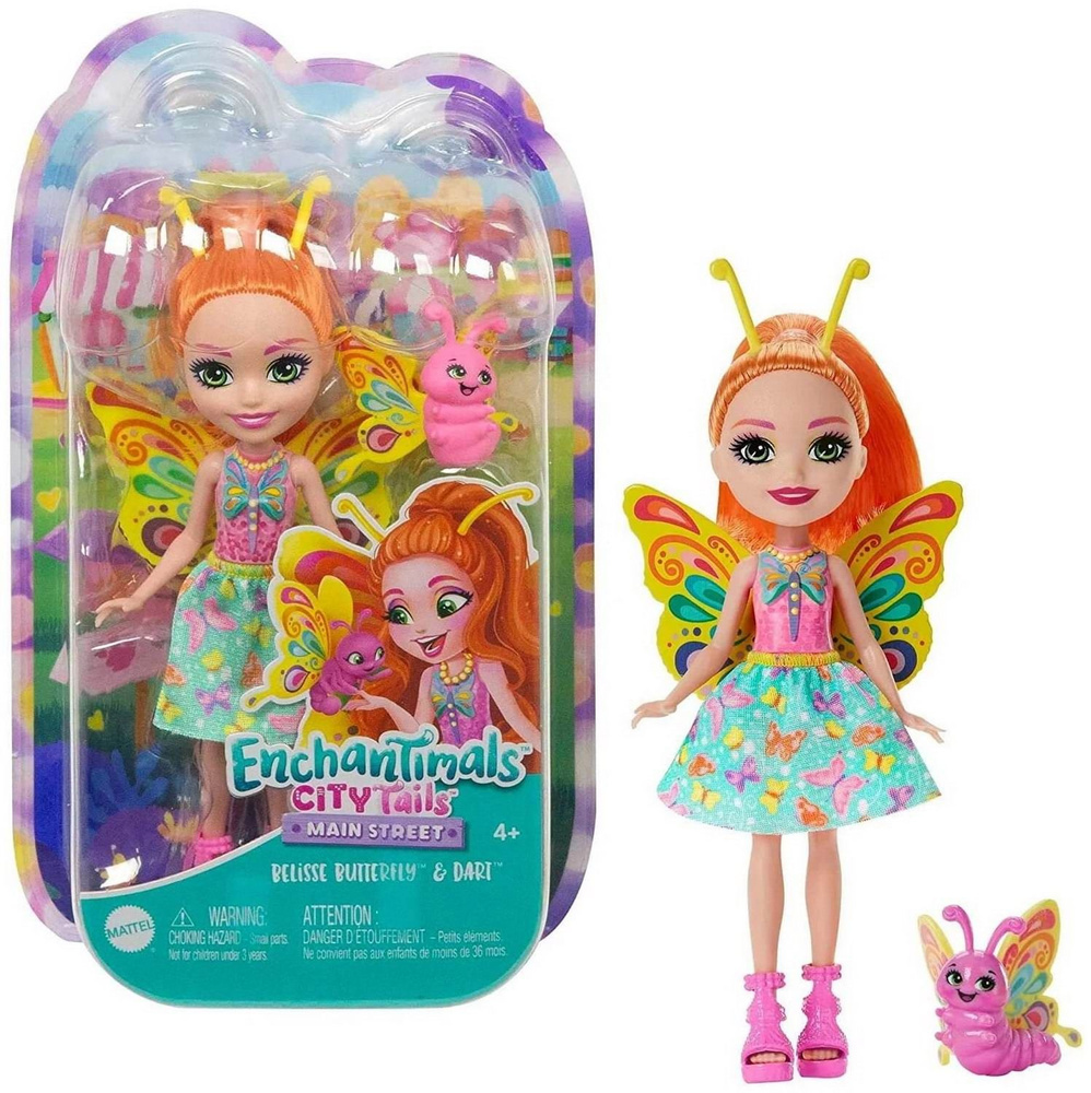 Кукла Mattel Enchantimals Бабочка Белисс и питомец Дарт #1