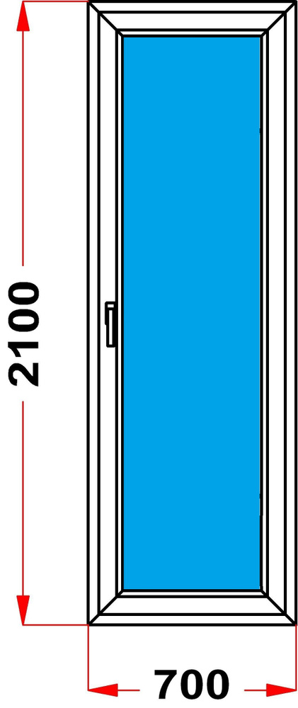 Балконная дверь 70 мм (2100 x 700), с поворотно-откидной створкой, стеклопакет 3 стекла  #1