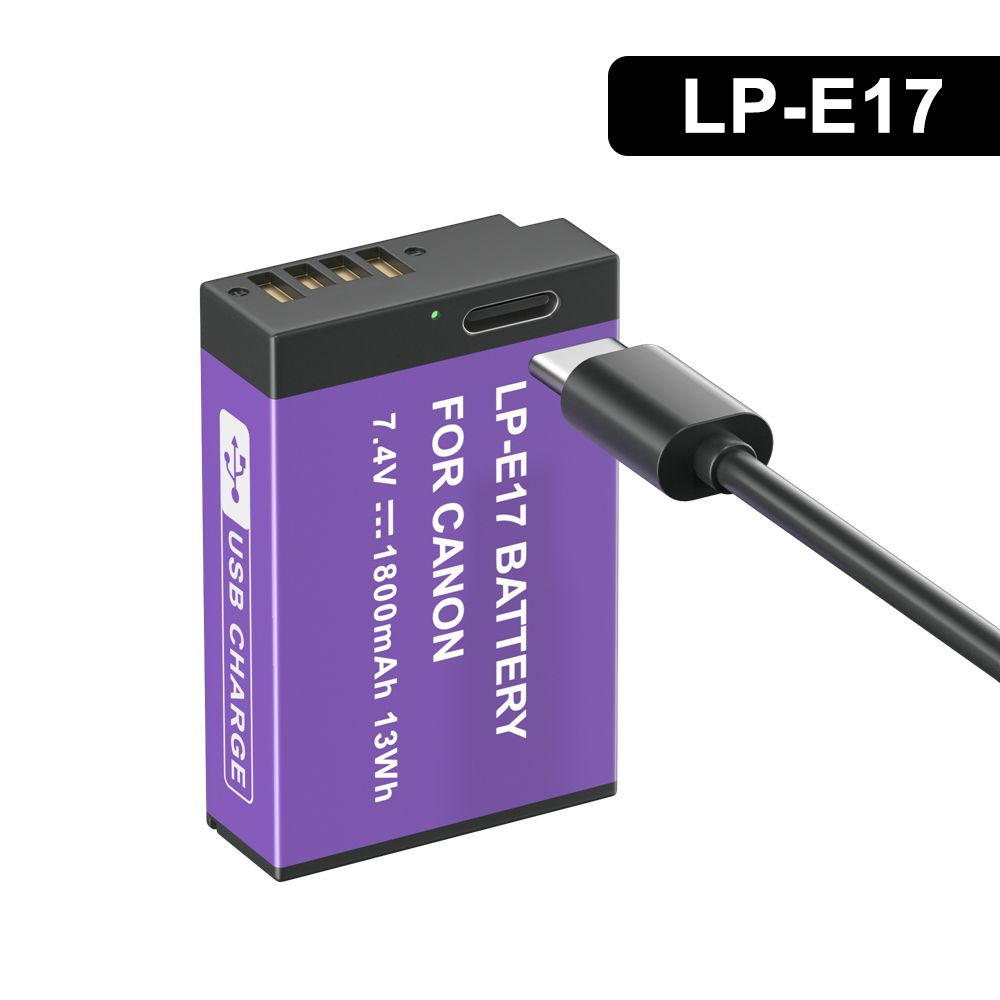 1 шт. Аккумулятор LP-E17 емкостью 1800 мАч с входом USB-C для Canon EOS RP 200 250D M3 M5 M6 750D  #1