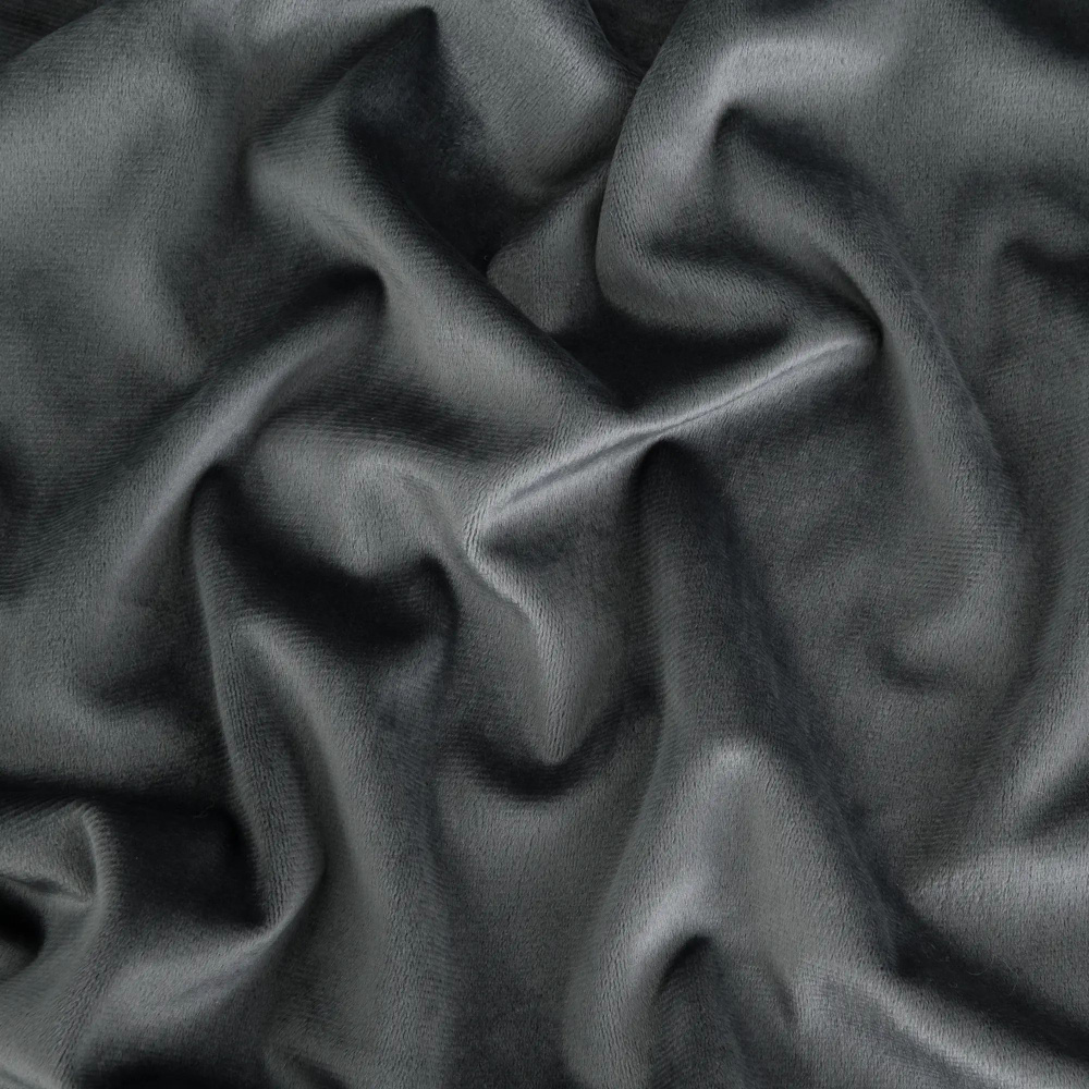 Daily by T Интерьерная ткань "Вилен" погонный метр, бархат, цвет темно-серый 280 см.  #1