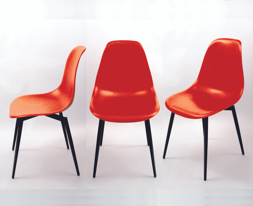 Комплект из 3 стульев ТУССЕ Лайт чёрный /красный #1