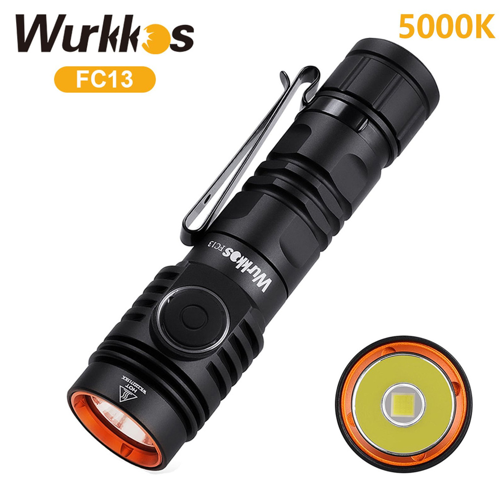 Wurkkos FC13 18650 3400LM XHP50.2 фонарь IP68 Power Bank черный XHP50.2 5300K #1