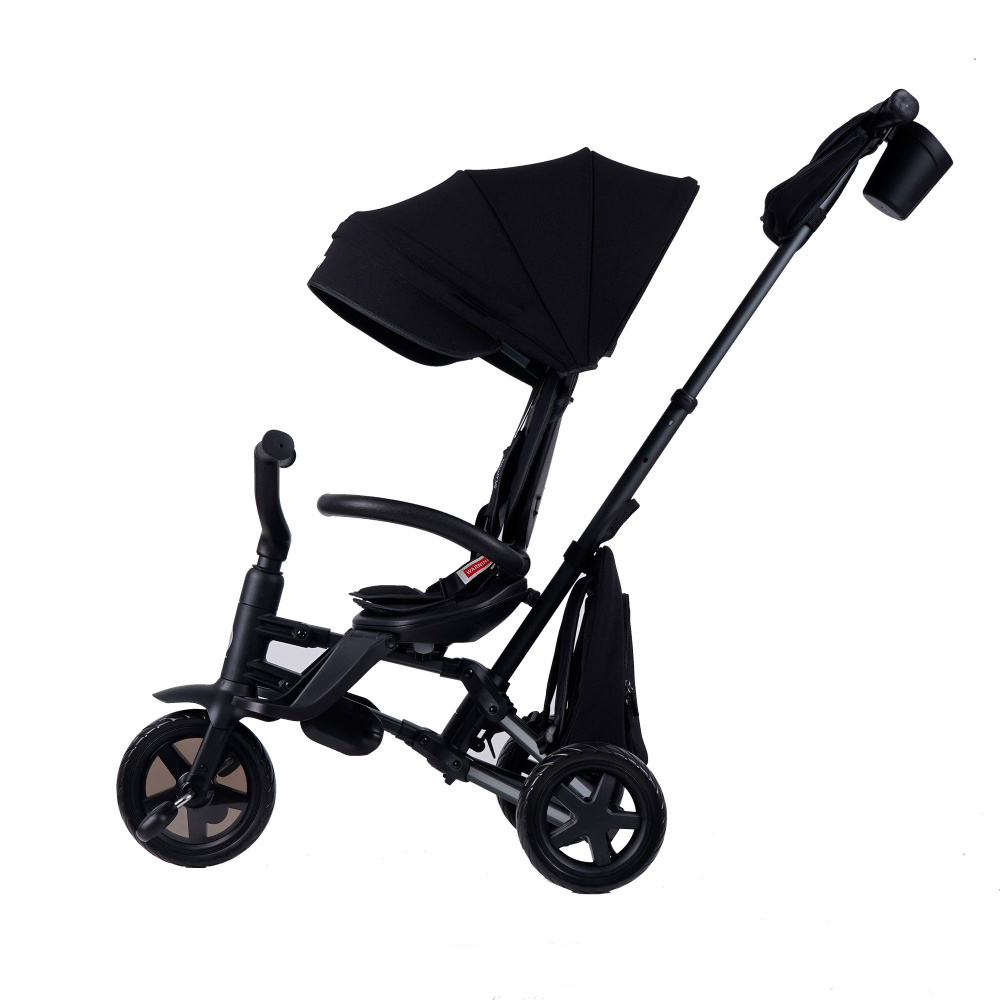 Велосипед трехколесный детский с ручкой складной с сумкой Qplay S700-12 Nova+ Black (EVA/Graphite)  #1
