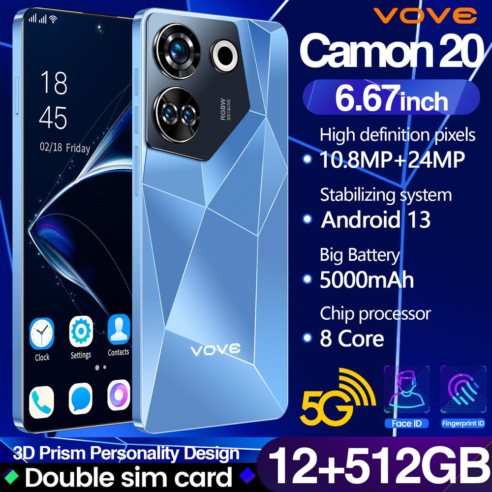 Смартфон Ультратонкий новый мобильный телефон Camon 20 Смартфон Dual SIM Dual Standby Ультранизкая цена #1