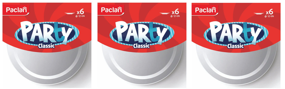 Paclan Тарелка пластиковая белая Party, 170 мм, 6 шт, 3 уп #1