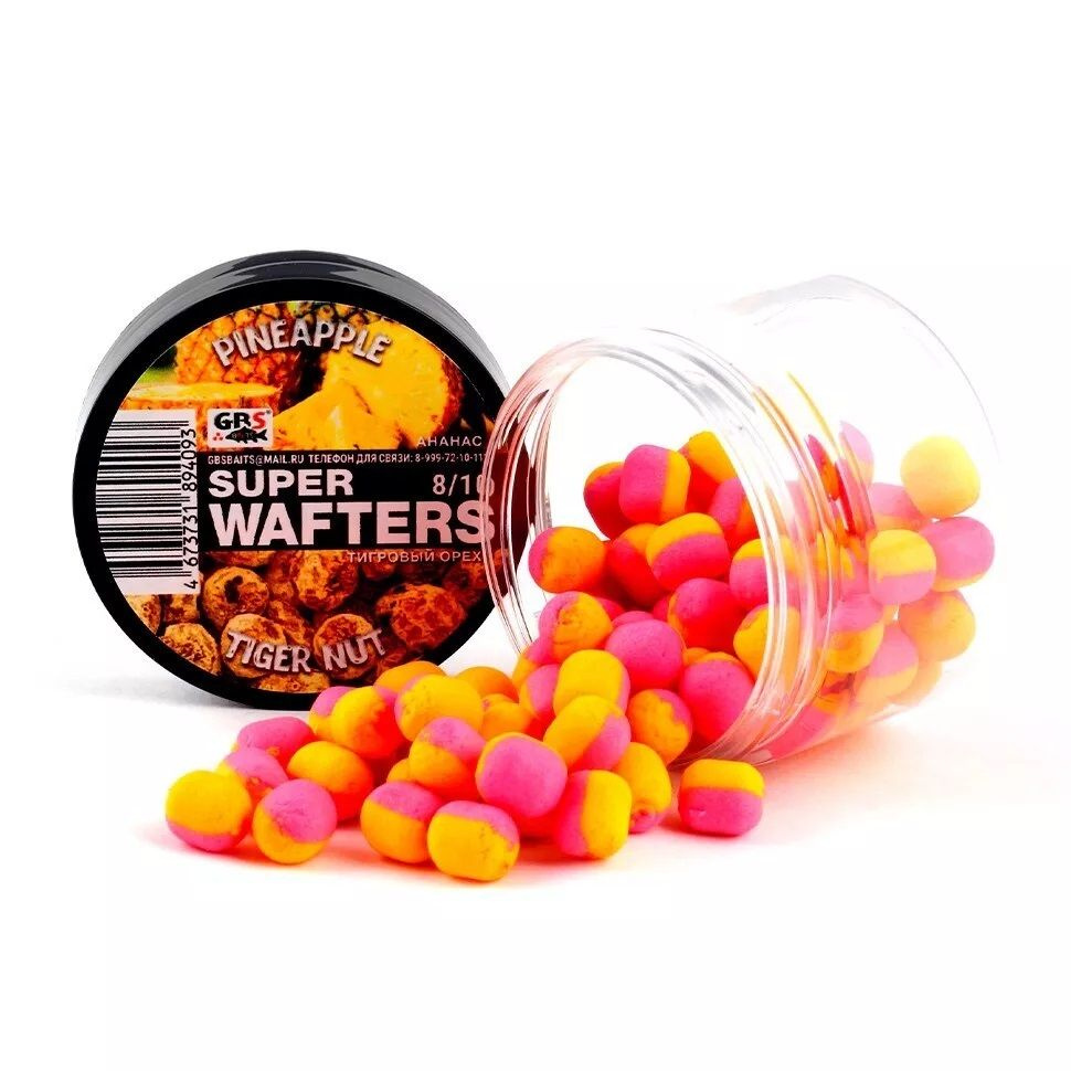 Бойлы нейтральной плавучести 8 х 10 мм Ананас / Тигровый орех GBS - Wafters Tiger Nut & Pineaple, 66 #1