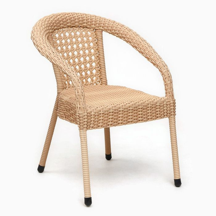 Кресло садовое из искусственного ротанга 60х70х80см коричневое  #1