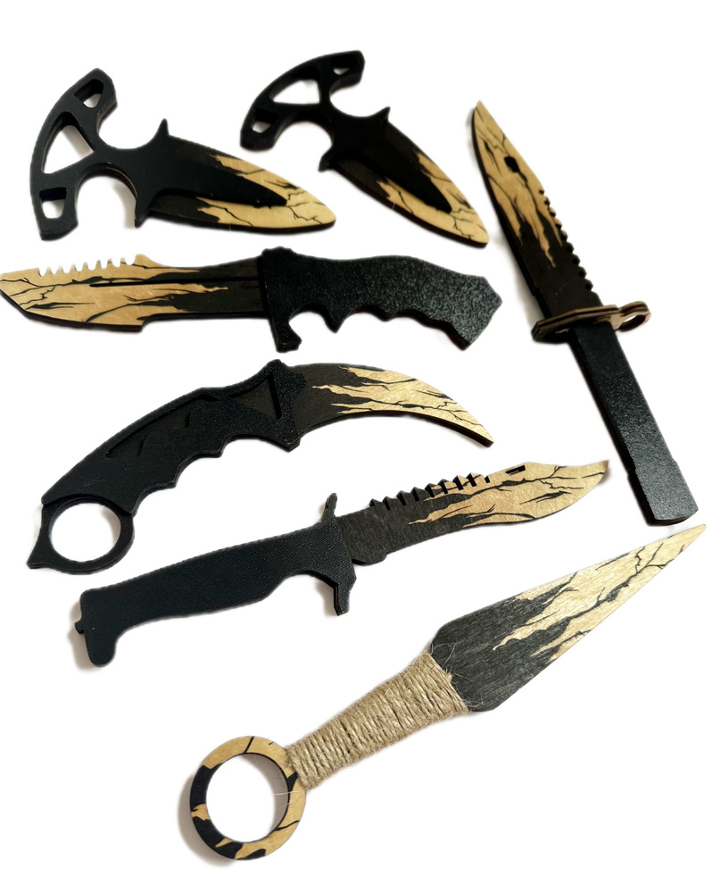 Деревянный нож керамбит, кунай, м9, штык нож, Боуи, охотничий нож  #1