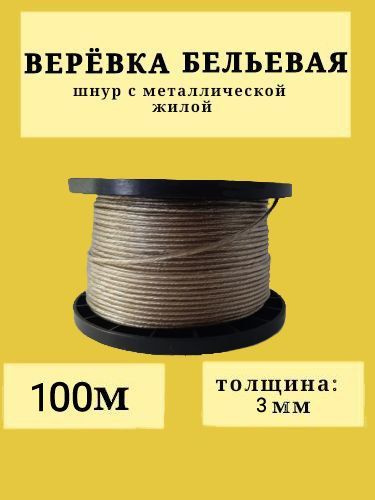 Веревка бельевая с металлической жилой, 100 м #1