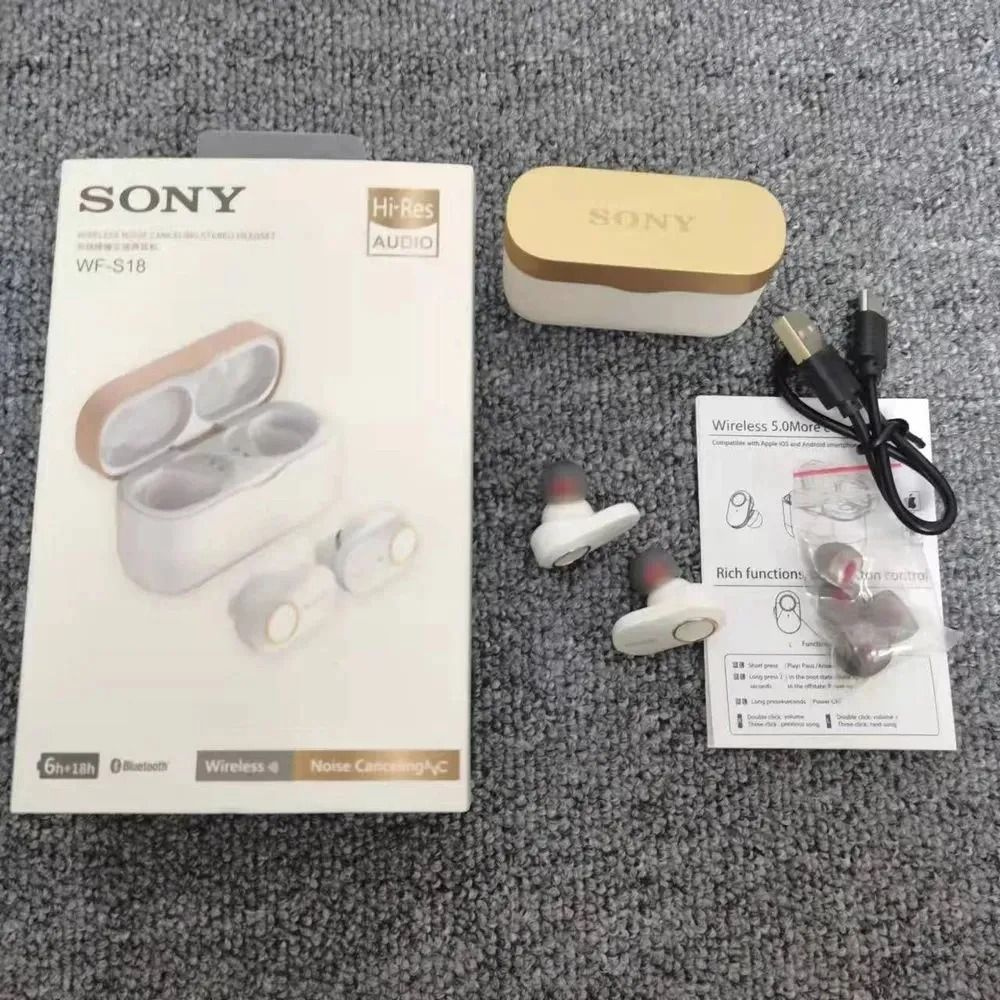 Sony Наушники беспроводные с микрофоном Sony WF-1000XM3, Bluetooth, USB Type-C, белый  #1