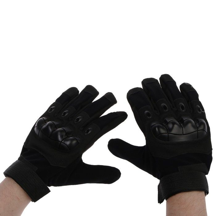 Мотоциклетные перчатки КНР С защитными вставками, размер XL, черные  #1