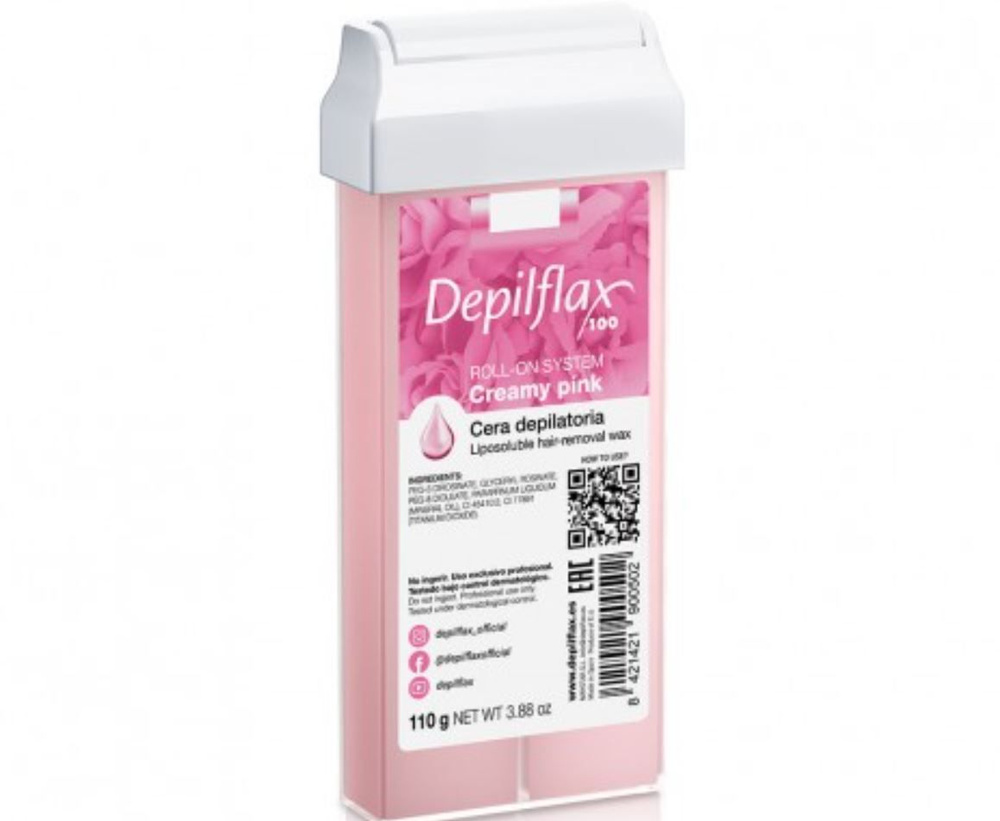 Depilflax Воск в картриджах Розовый 110 г. (Creamу Pink - плотный) для чувствительной кожи  #1