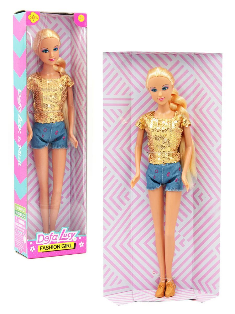 Кукла гнущаяся Fashion girl 29 см золотисто-синий костюм Defa Lucy, DF8443-KR3  #1