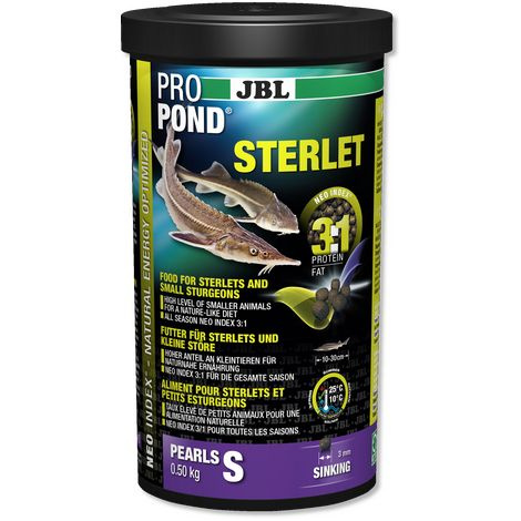 JBL ProPond Sterlet S 1 л/0,5 кг - Основной корм для осетровых рыб размером 10-30 см, тонущие гранулы #1