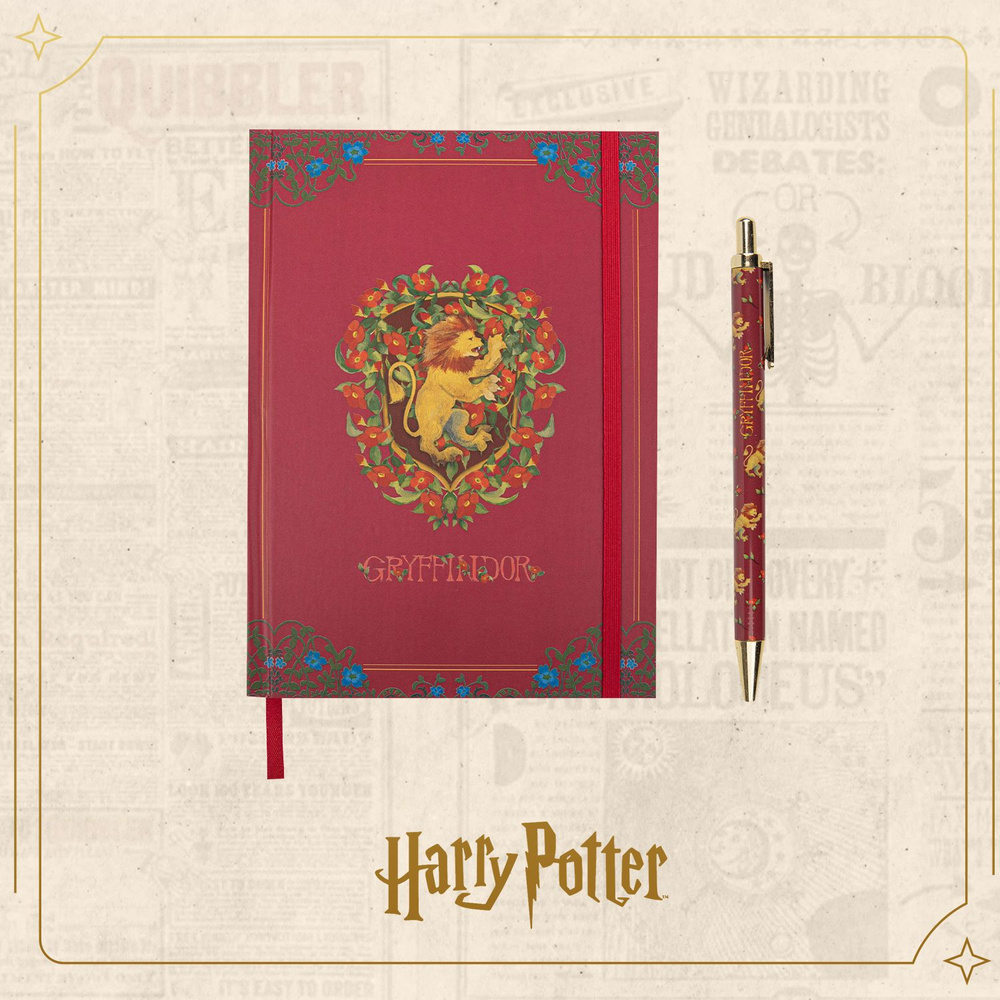 Блокнот и ручка Гарри Поттер (Harry Potter): Волшебный мир Гриффиндора, 160 листов. Товар уцененный  #1