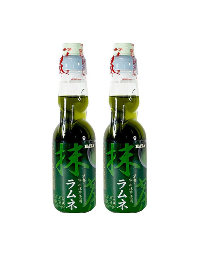 Газированный напиток Рамунэ Hata со вкусом зелёного чая матча, 2 шт x 200 мл  #1