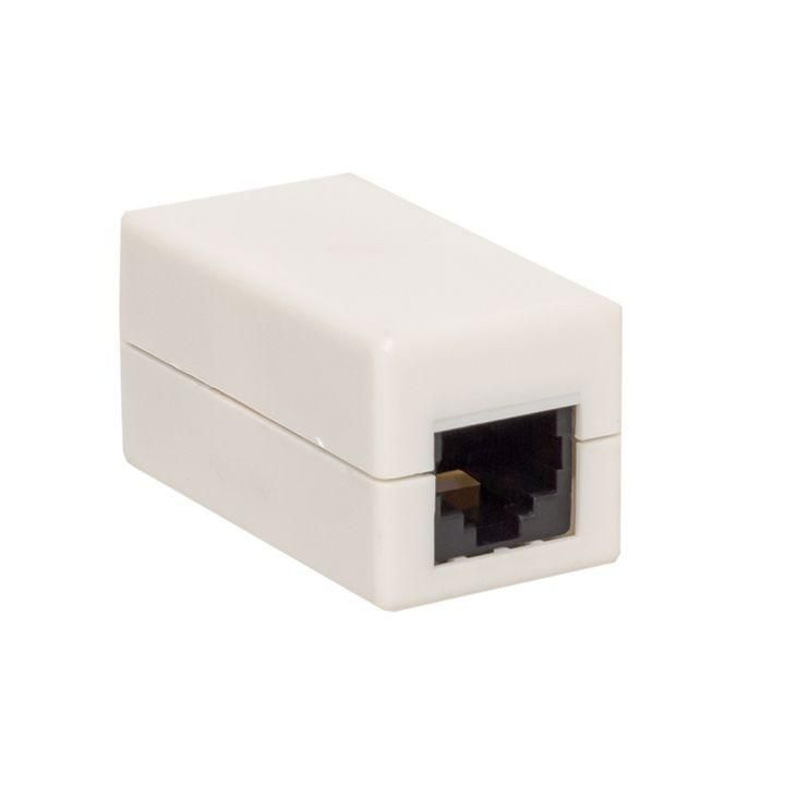 Адаптер проходной RJ45-RJ45 кат.5E неэкранир. TERACOM бел. EKF TRC-INLC-2RJ45-5EUTP-WH  #1