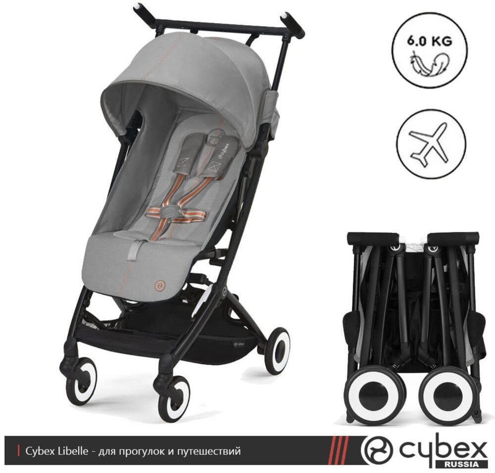 Прогулочная коляска Cybex Libelle Lava Grey серый, компактная и легкая в ручную кладь для ребенка с 6 #1