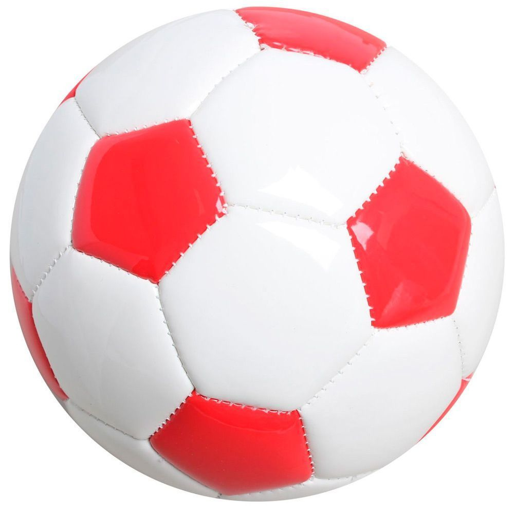 Мяч футбольный / машинная сшивка / размер №5 /красно-белый + насос FB139P/для игры в зале/на улице/на #1