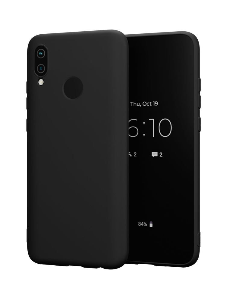 Силиконовый чехол Mcover для Huawei P smart 2019/Honor 10 Lite (Хуавей П смарт 2019 Хонор 10 лайт), черный #1