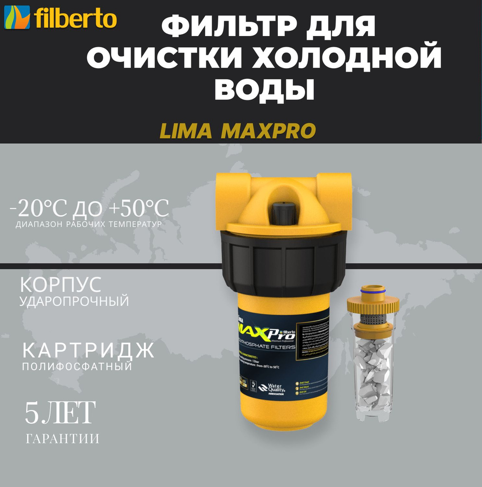 Универсальный полифосфатный фильтр Lima MaxPro (Filberto) для холодной воды  #1