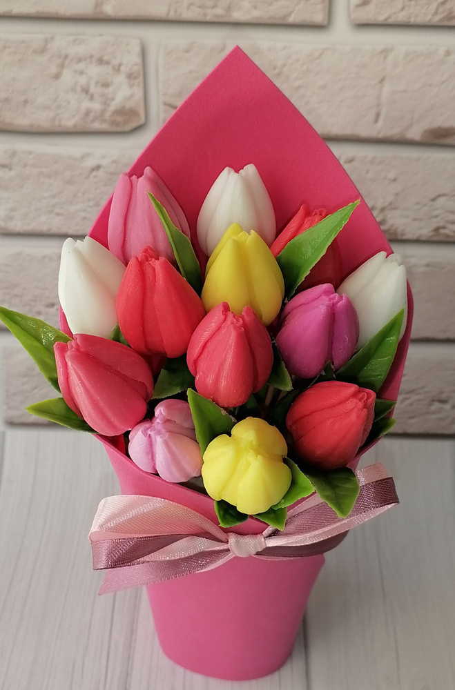 Мыльные цветы букет тюльпанов #1